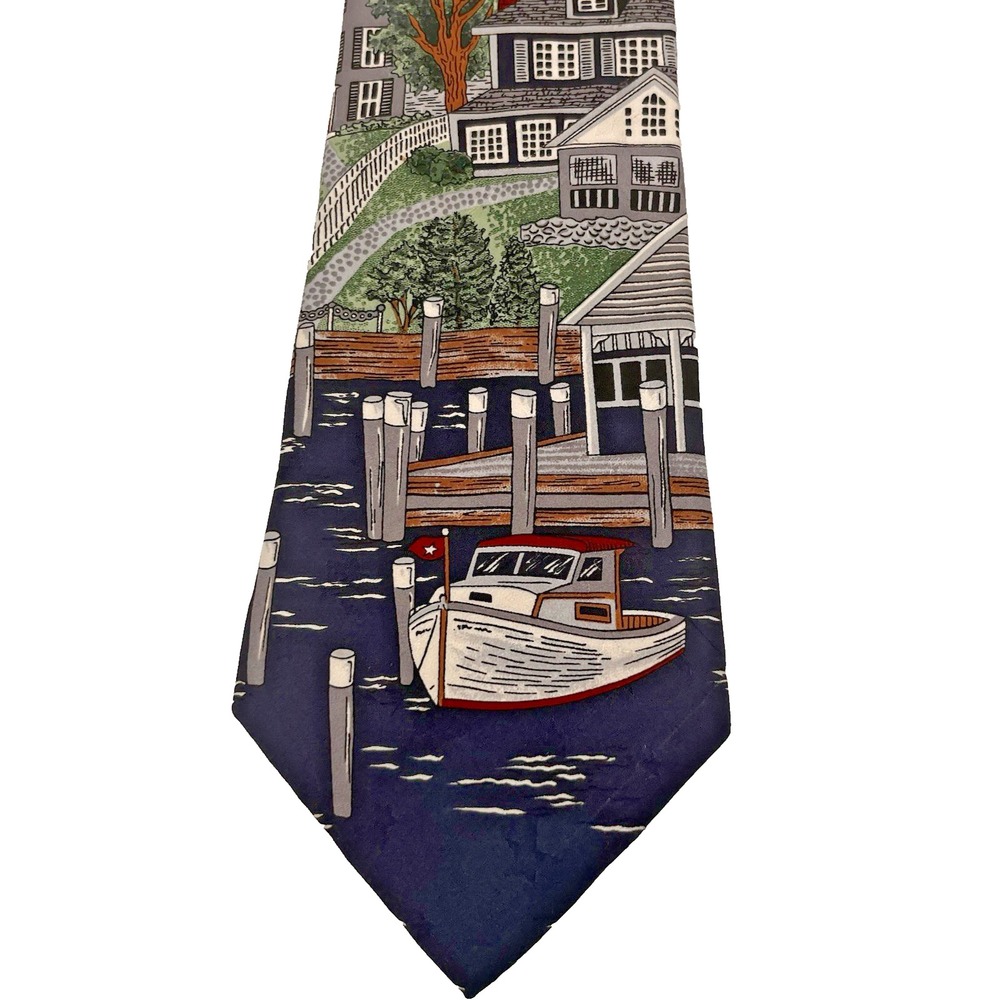 Van Heusen Men's Necktie Tie Silk American Series New England Village Made USA